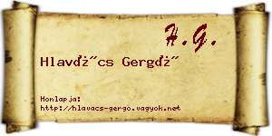 Hlavács Gergő névjegykártya